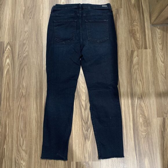 SP Black Label Sz 31 Jeans Distressed Holes Relaxed High Rise Dark Denim Women’s - Picture 10 of 11